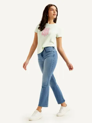 Women's Redloop 725 Blue Flared Fit Mid Rise Jeans standard fit