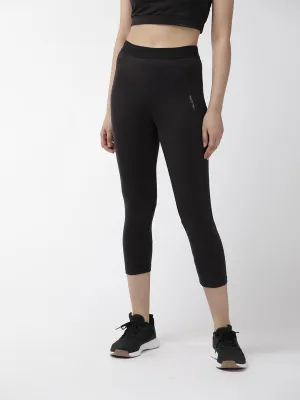 Beginner Level Seamless Design Extra Soft Luxury Choice Alcis Women Black Solid Cropped Tights