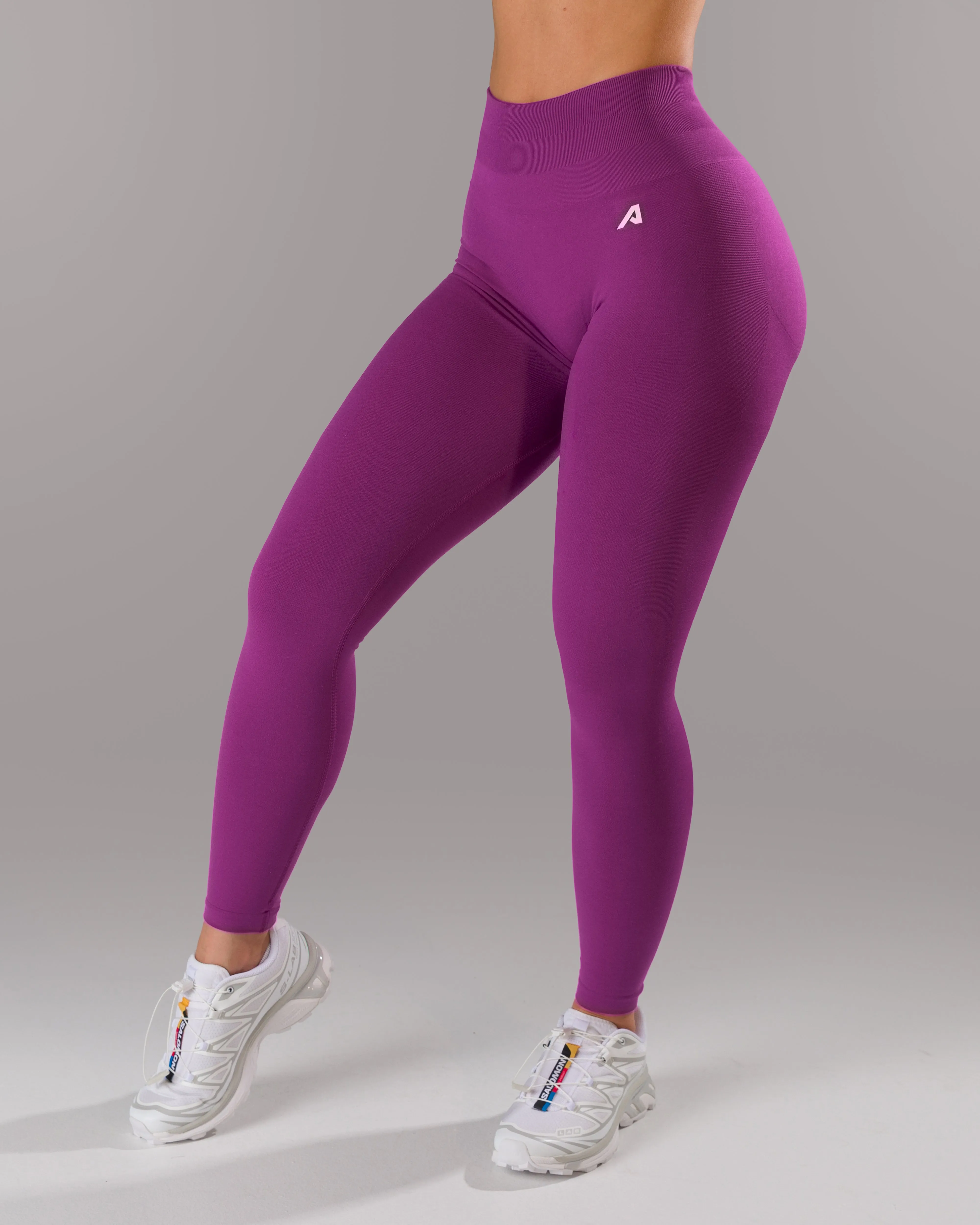 Dance Studio Mesh Panel Pump Legging - Acai Berry