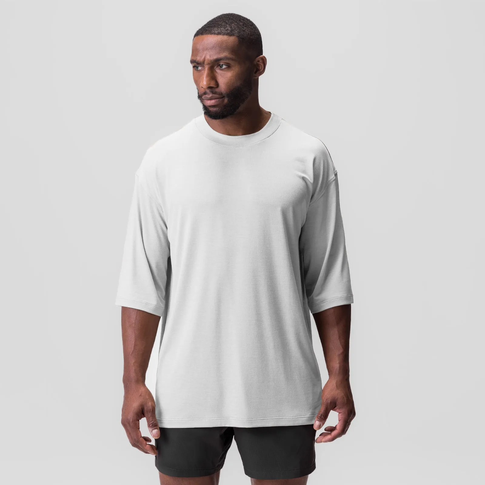 0841. 3D-Lite? 2.0 3/4-Sleeve Oversized Tee - White "OTWR" Tight fit sexiness Quick Dry Fabric
