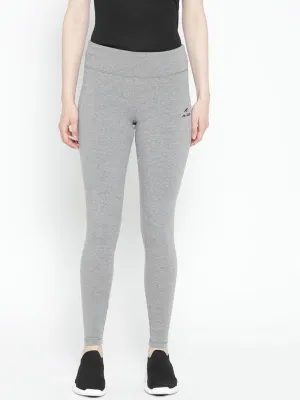 Hiking Trail Loose Fit Ultra Basic Alcis Women Grey Melange Solid Tights