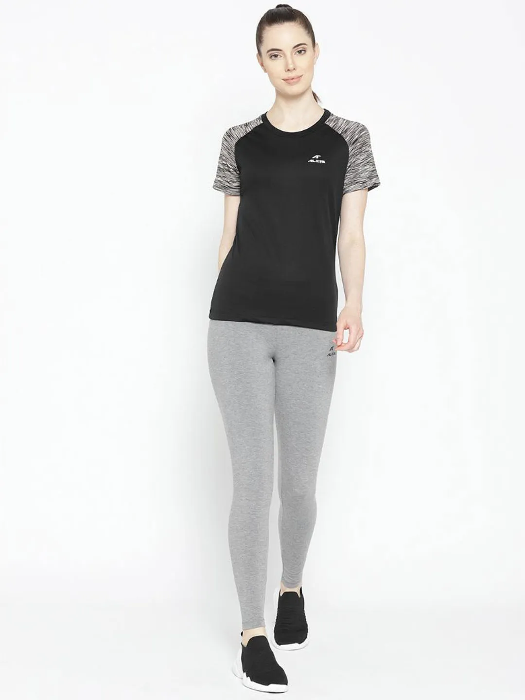 Soft Touch Travel Enthusiast Alcis Women Grey Melange Solid Tights