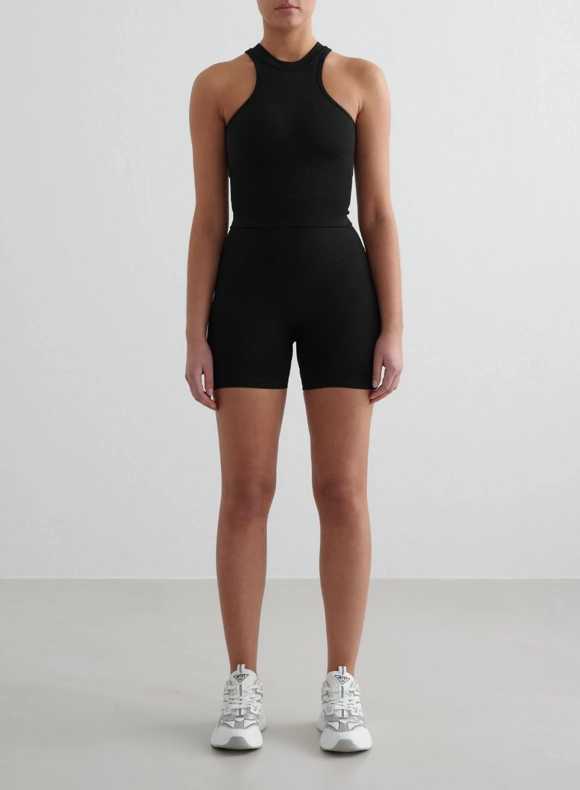 Black Shape Seamless Racerfront Top miners Quick Evaporate Design