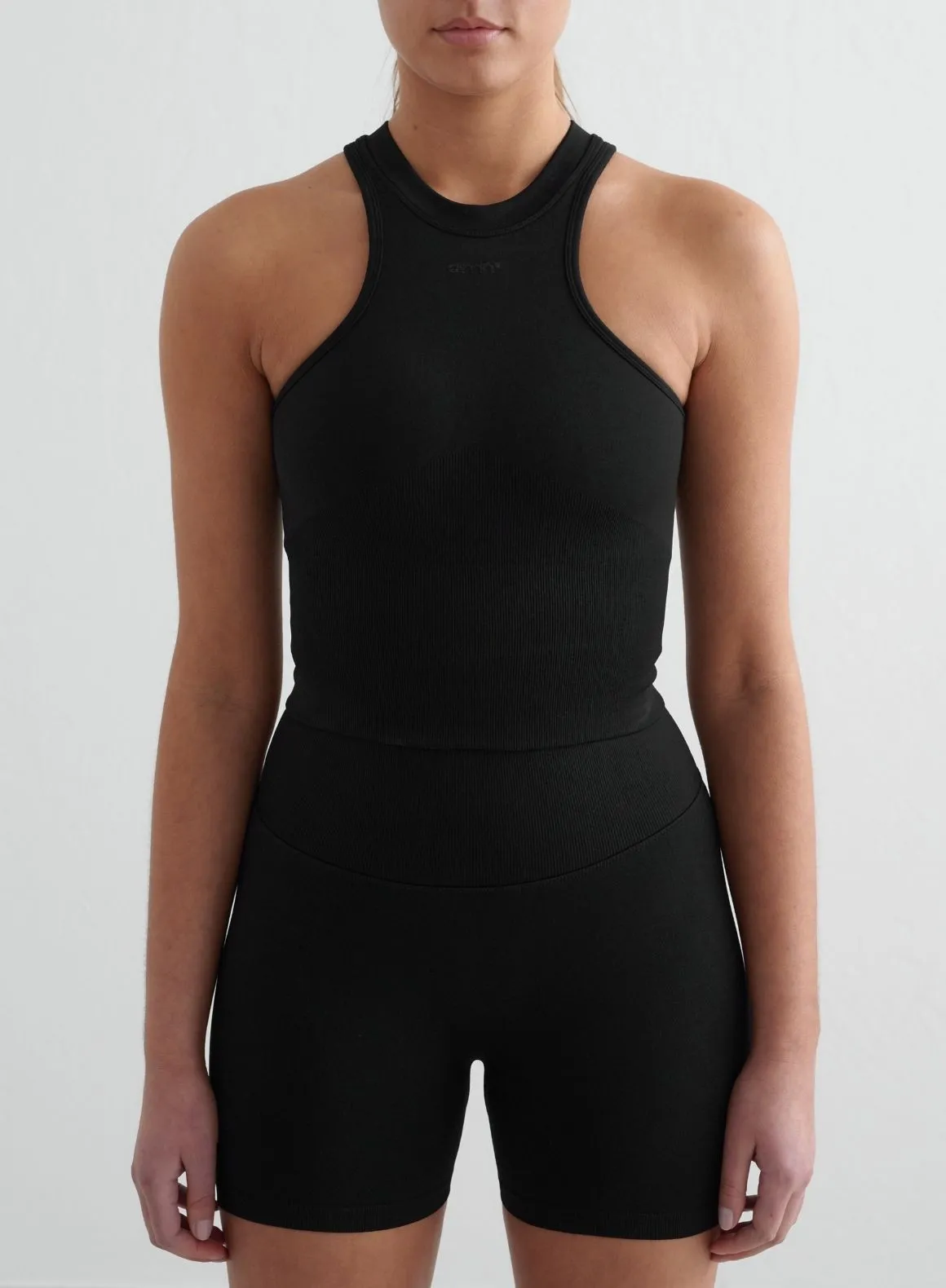 Black Shape Seamless Racerfront Top Mid - range Multi Use