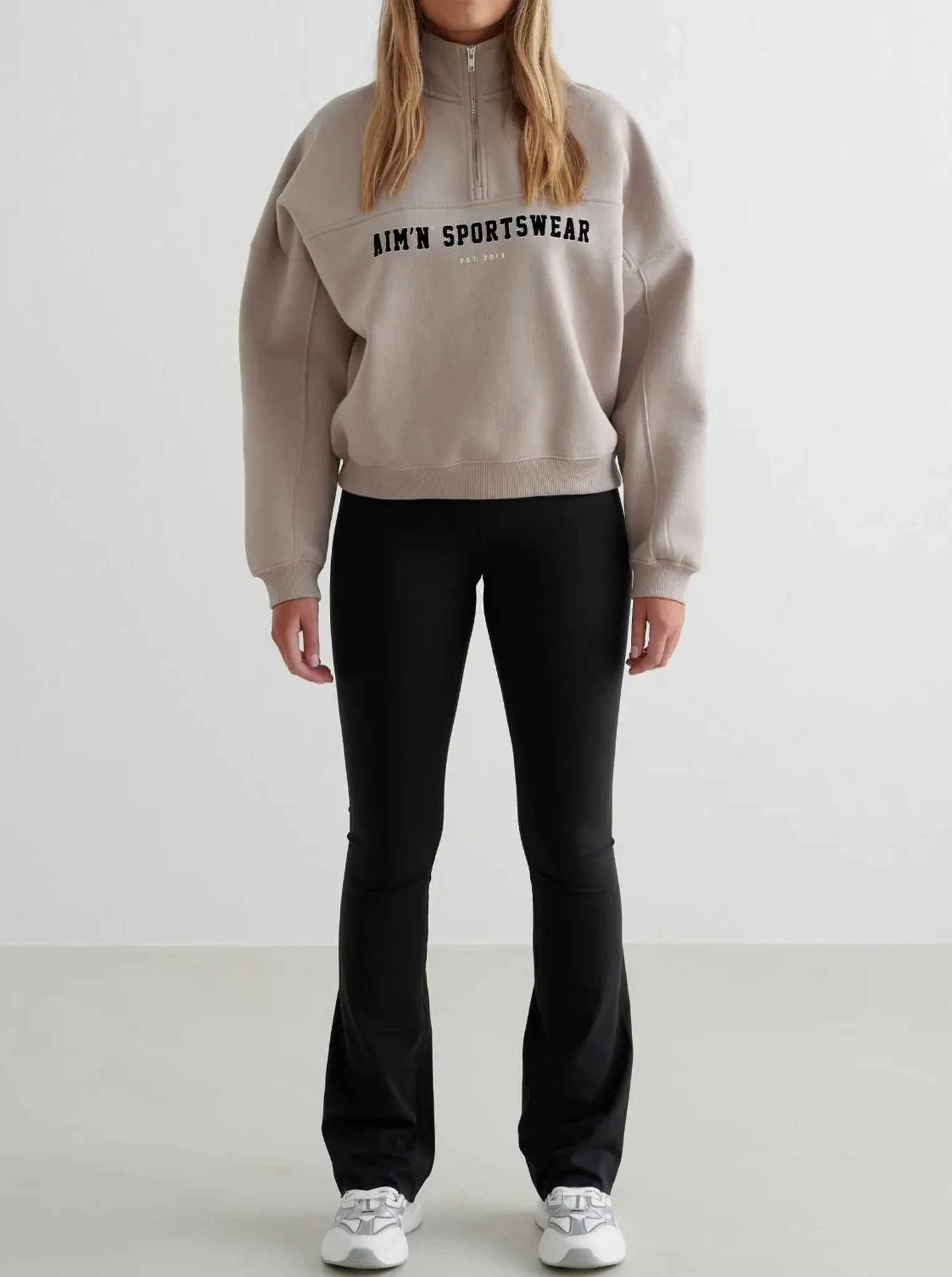 Fade Resistant Unique Design Dark Clay Varsity Sweat Half Zip