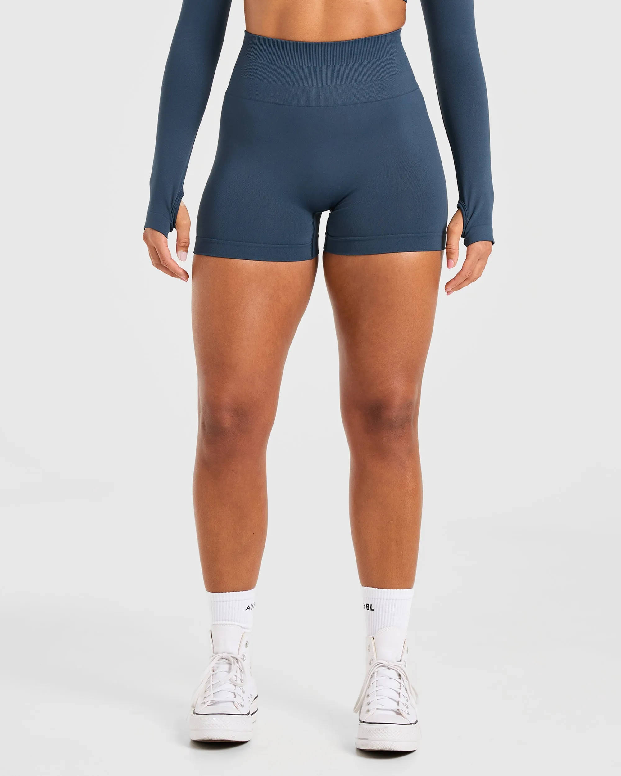 Daily Casual Tight Fit Power Seamless Shorts - Ocean Teal