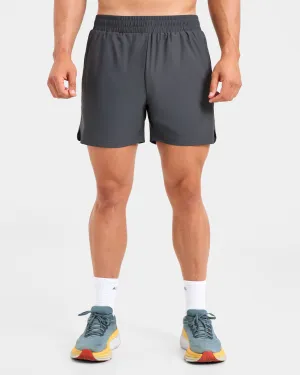 Run 5" Shorts - Hurricane Grey waterproof