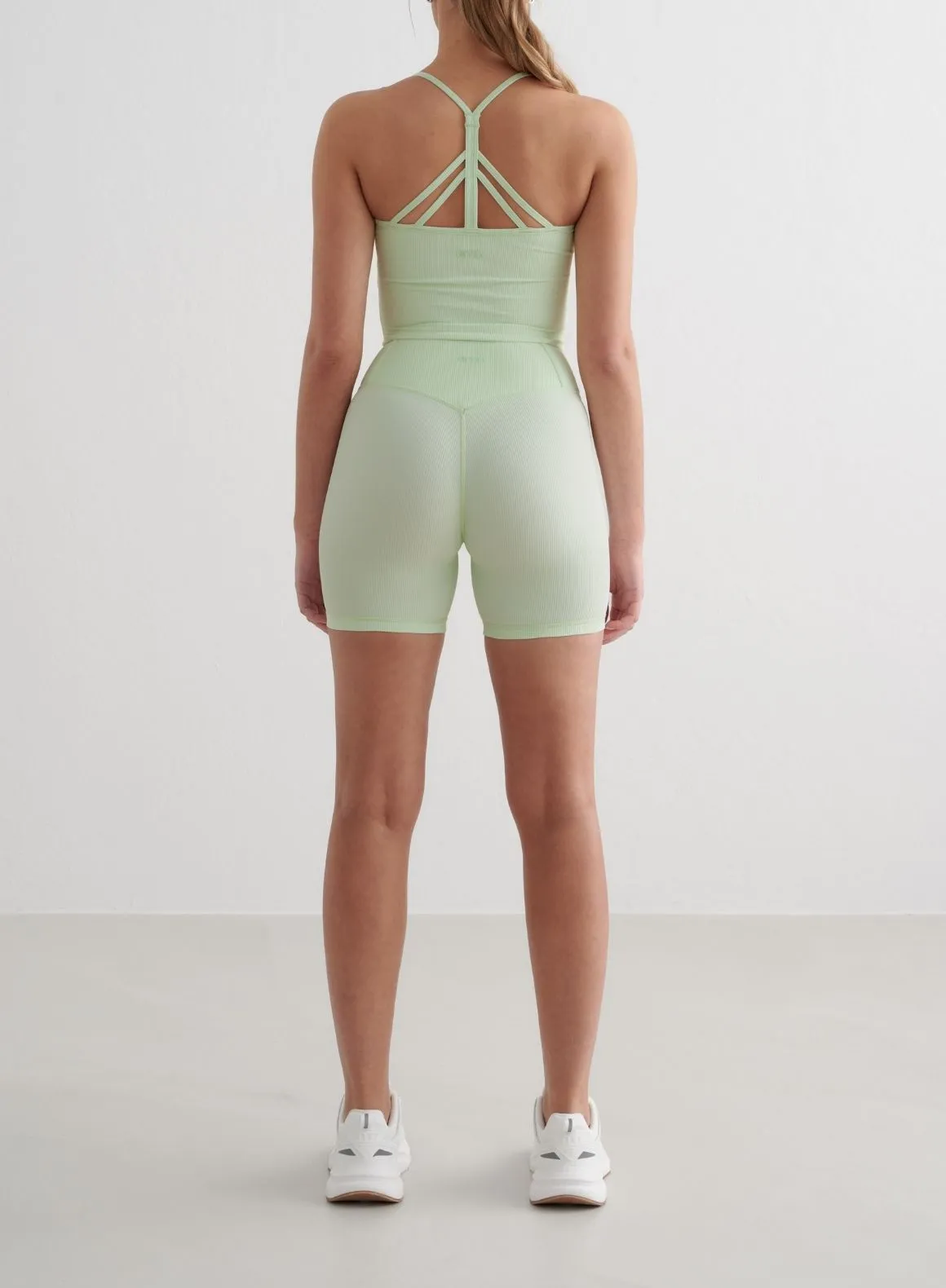 Spearmint Ribbed Performance Midi Biker Shorts Dance wear Move Friendly