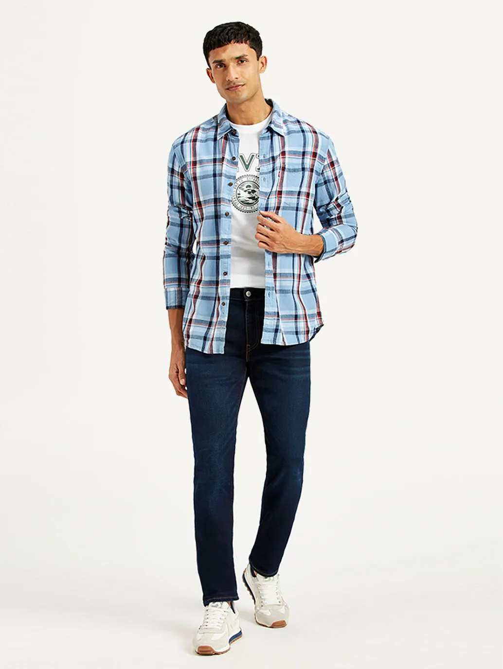 Easywear Style Men's 511 Navy Blue Slim Fit Mid Rise Jeans