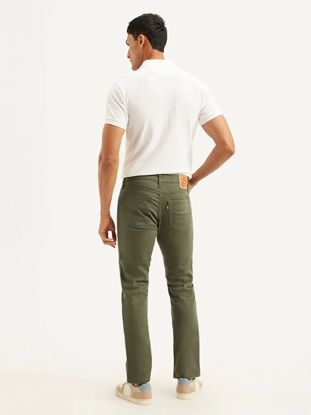 Casual Staple Men's 511 Olive Green Slim Fit Mid Rise Jeans