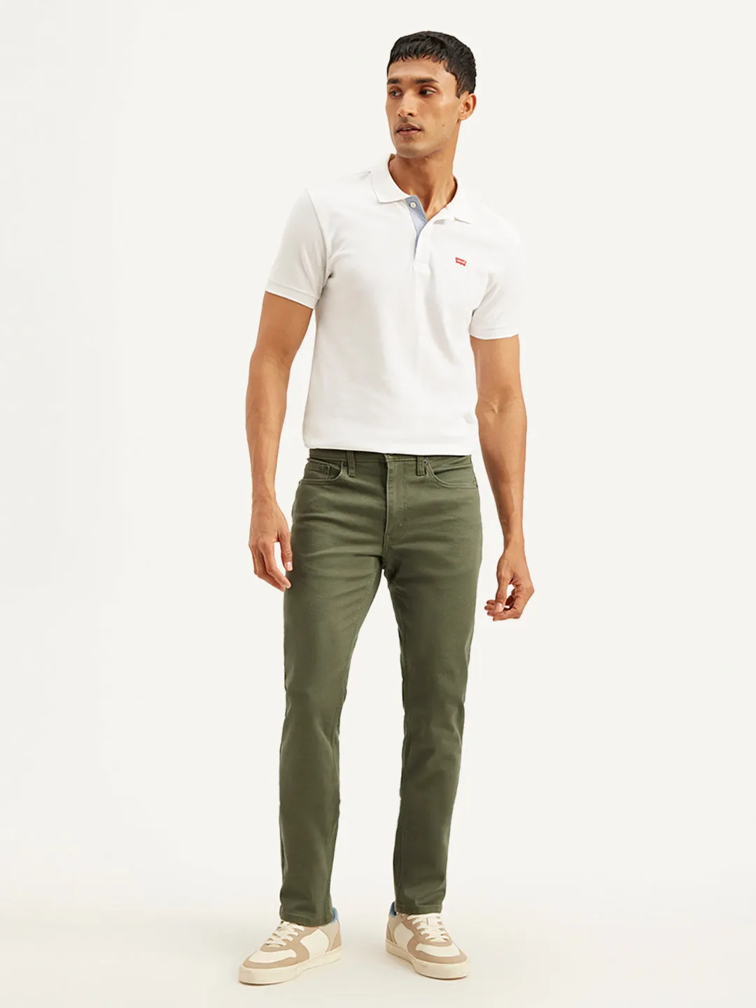 Total Fit Smooth Picnic Style Men's 511 Olive Green Slim Fit Mid Rise Jeans