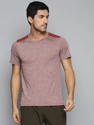 ALCIS Men Maroon Slim Fit Running T-shirt Tailored Fit