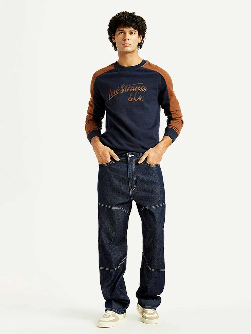 Men's 568 Dark Indigo Loose Fit Mid Rise Jeans slim fit