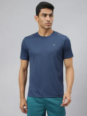 UltraSoft Texture Warm Base Alcis Men Golden Olive Drytech  Anti-Static Slim-Fit Round Neck Running T-Shirt