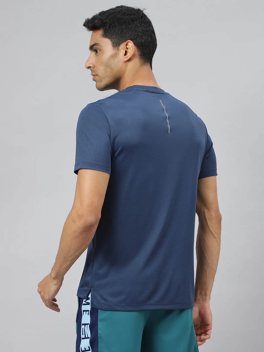 Alcis Men Golden Olive Drytech  Anti-Static Slim-Fit Round Neck Running T-Shirt AdjustableWaistband ReflectiveTrimDetails