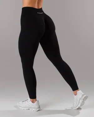 Rib Knit Mountain Hike For Men Double Layer Pump Legging - Black