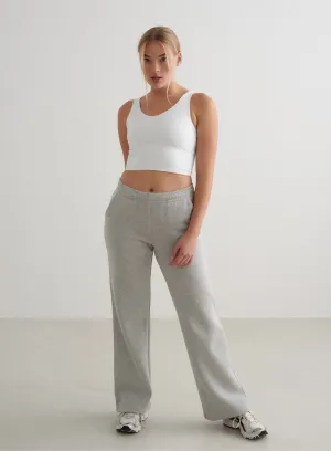 Layer Essential Perfect Stretch Grey Melange Wide Sweatpants