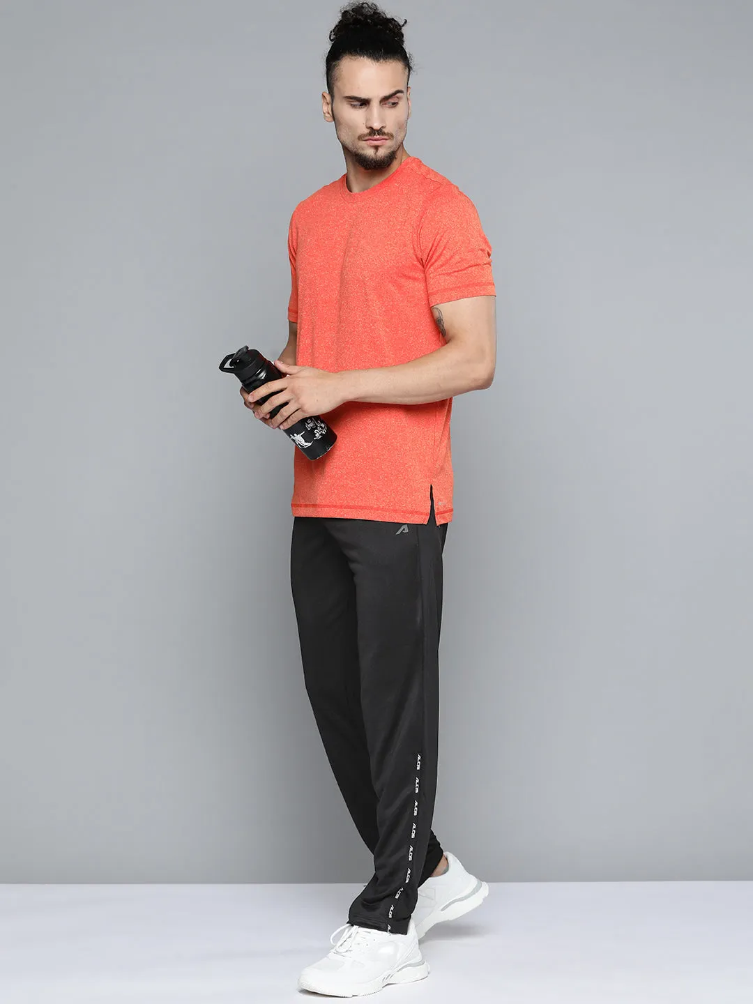 Alcis Men Black Solid Track Pants Static free Core Utility