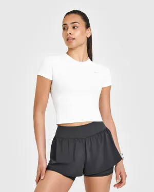 Star Mood Go To Seamless Fitted Mid Top | White Party Vibe