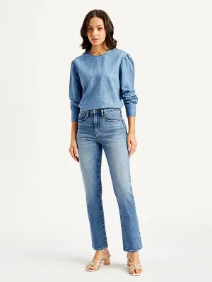 Odor Control Coating Timeless casual Women's Redloop 724 Blue Straight Fit High Rise Jeans