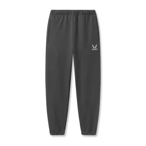 0655. Tech-Terry? Oversized Sweats - Space Grey "Emblem" Travel Ready FlexibleStretchWeave