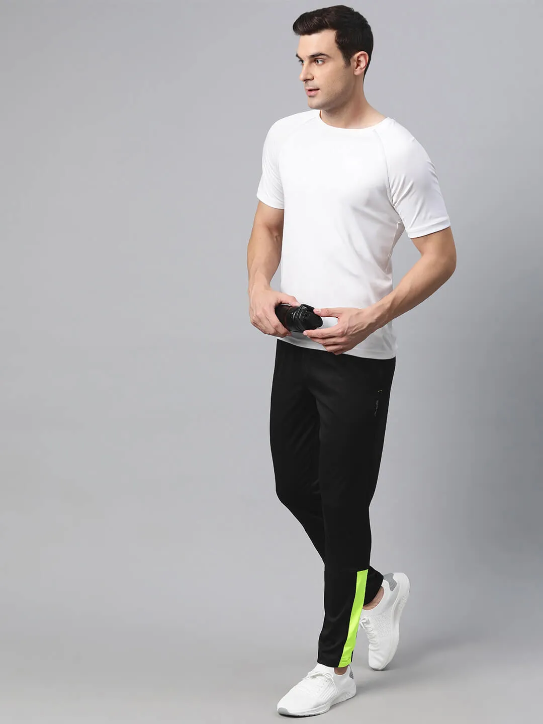 Stretchy Waist Alcis Men Colourblocked Anti-Static Slim-Fit Track Pant