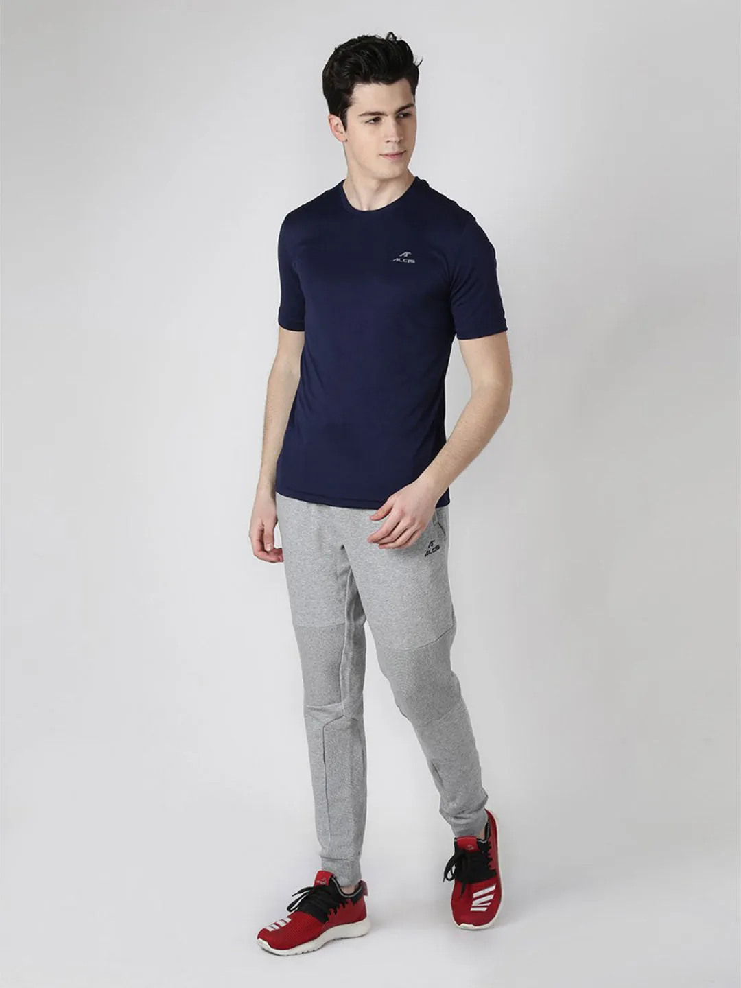 Morning Walk Alcis Men Navy Blue Running Round Neck Wonder T-Shirt