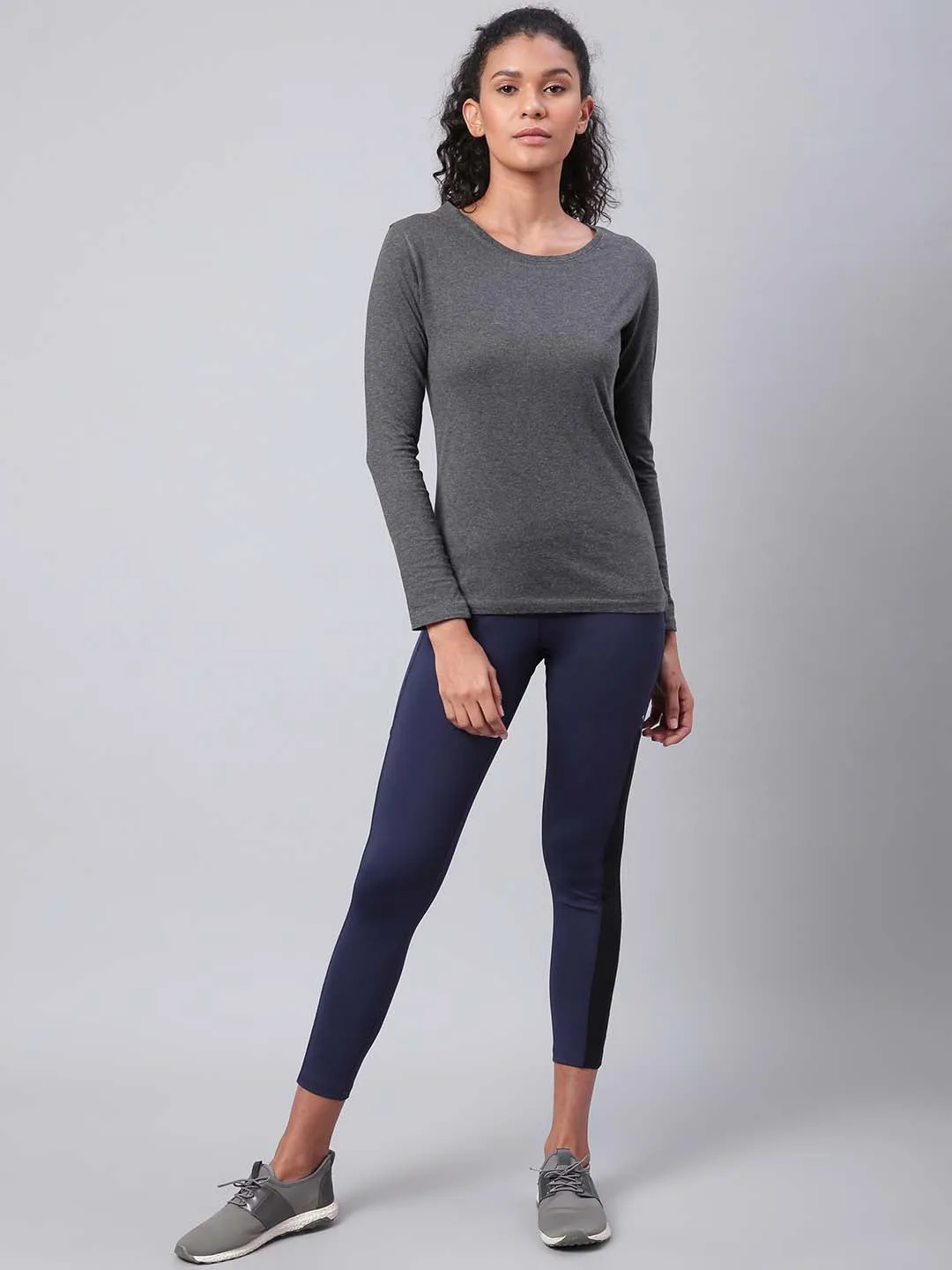 Alcis Women Navy Solid Training Tights Yoga Class Beginner Level