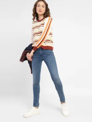 Women's 711 Blue Skinny Fit Mid Rise Jeans Sunny Vibes Weekend Style Traveler Gear Lightweight Construction