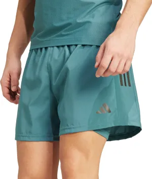 Plus Size Playful Look adidas Own The Run ClimaCool 2 In 1 Mens Running Shorts - Green