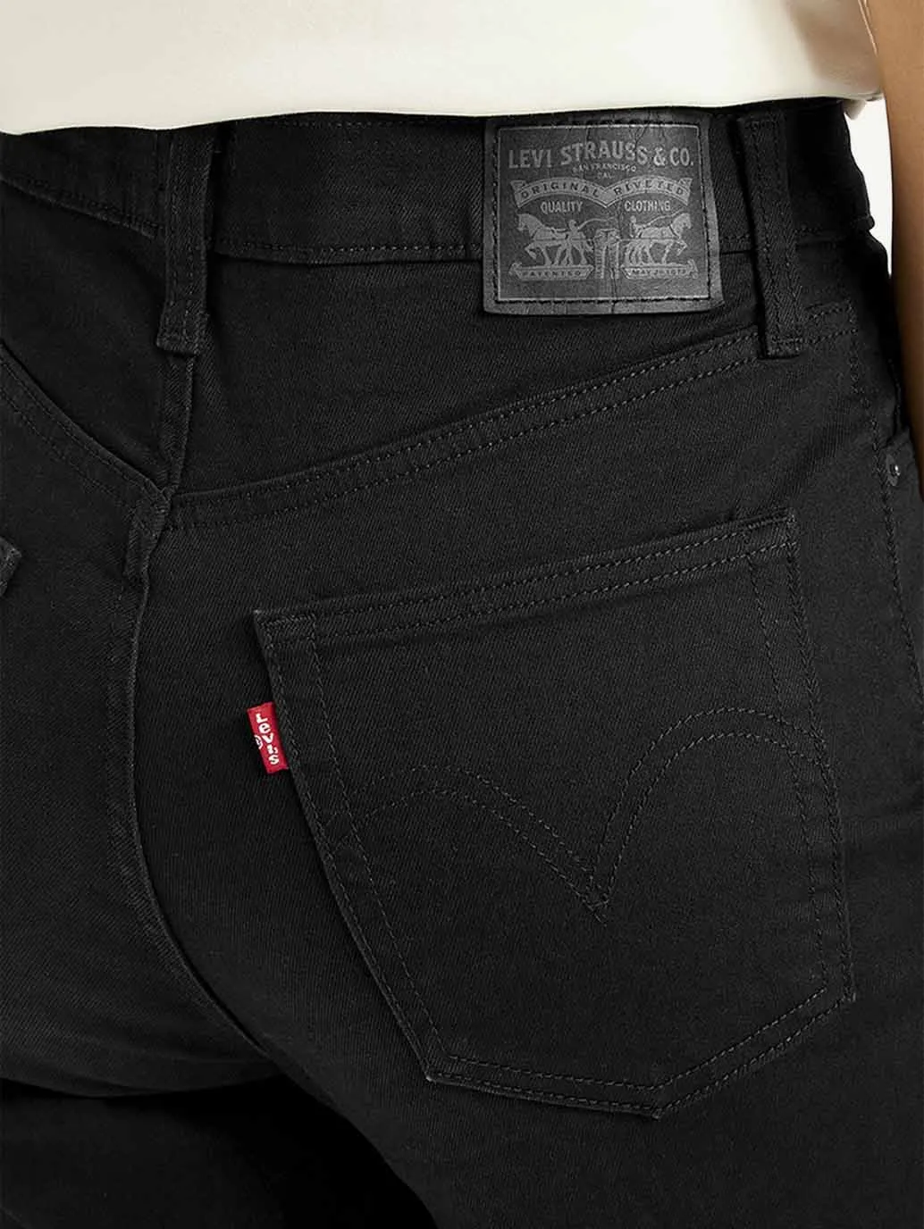 Women's Black Ribcage Straight Fit High Rise Jeans Subtle Palette