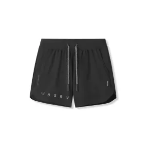 0751. Tetra-Lite? 5" Linerless Short - Black "Reflective Classic" Quick Drying Fabric beachy vibe