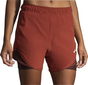 Lounge Ready Brooks Chaser 5 Inch 2 In 1 Womens Running Shorts - Red