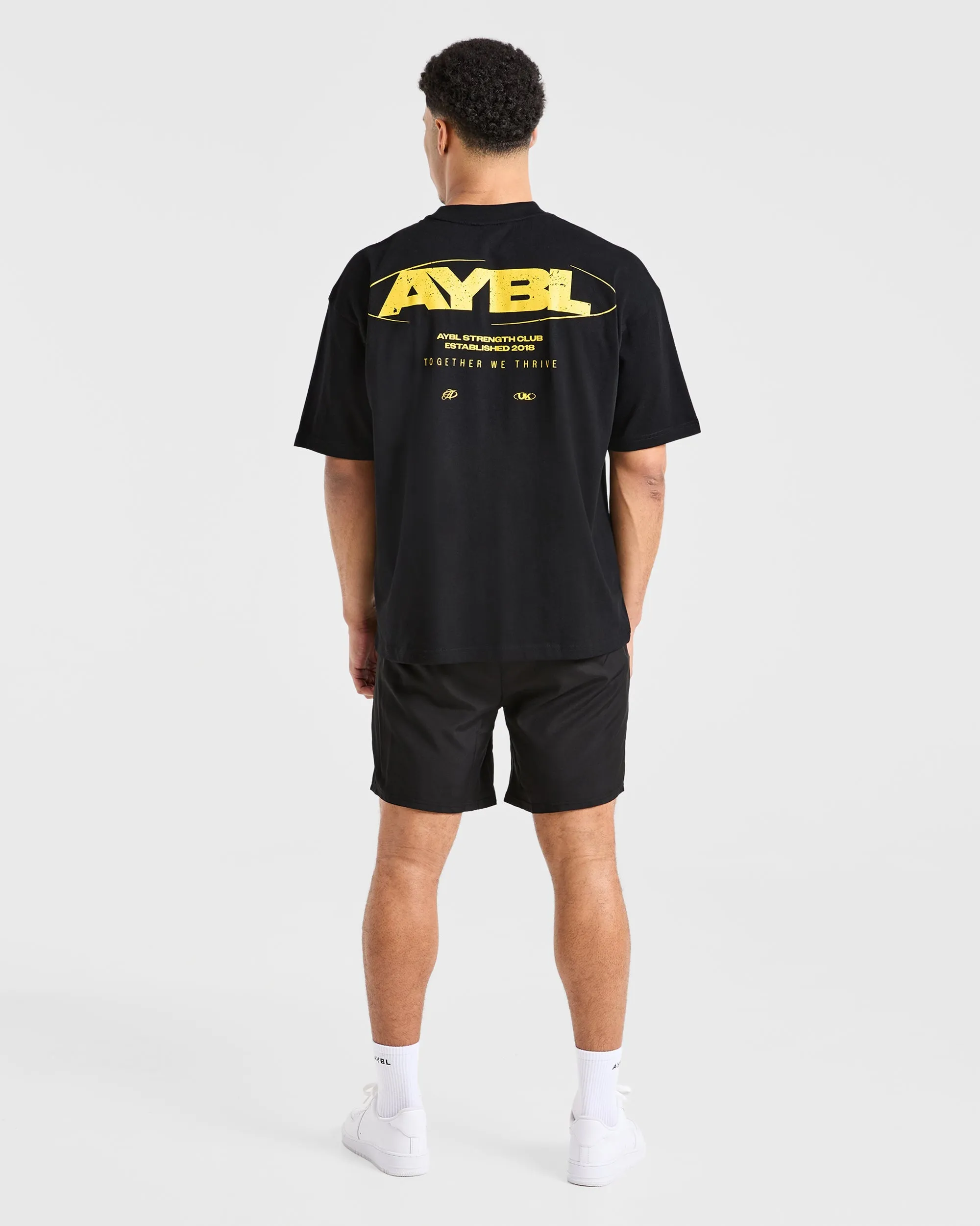 Travel Wear Orbit Oversized T Shirt - Black/Yellow