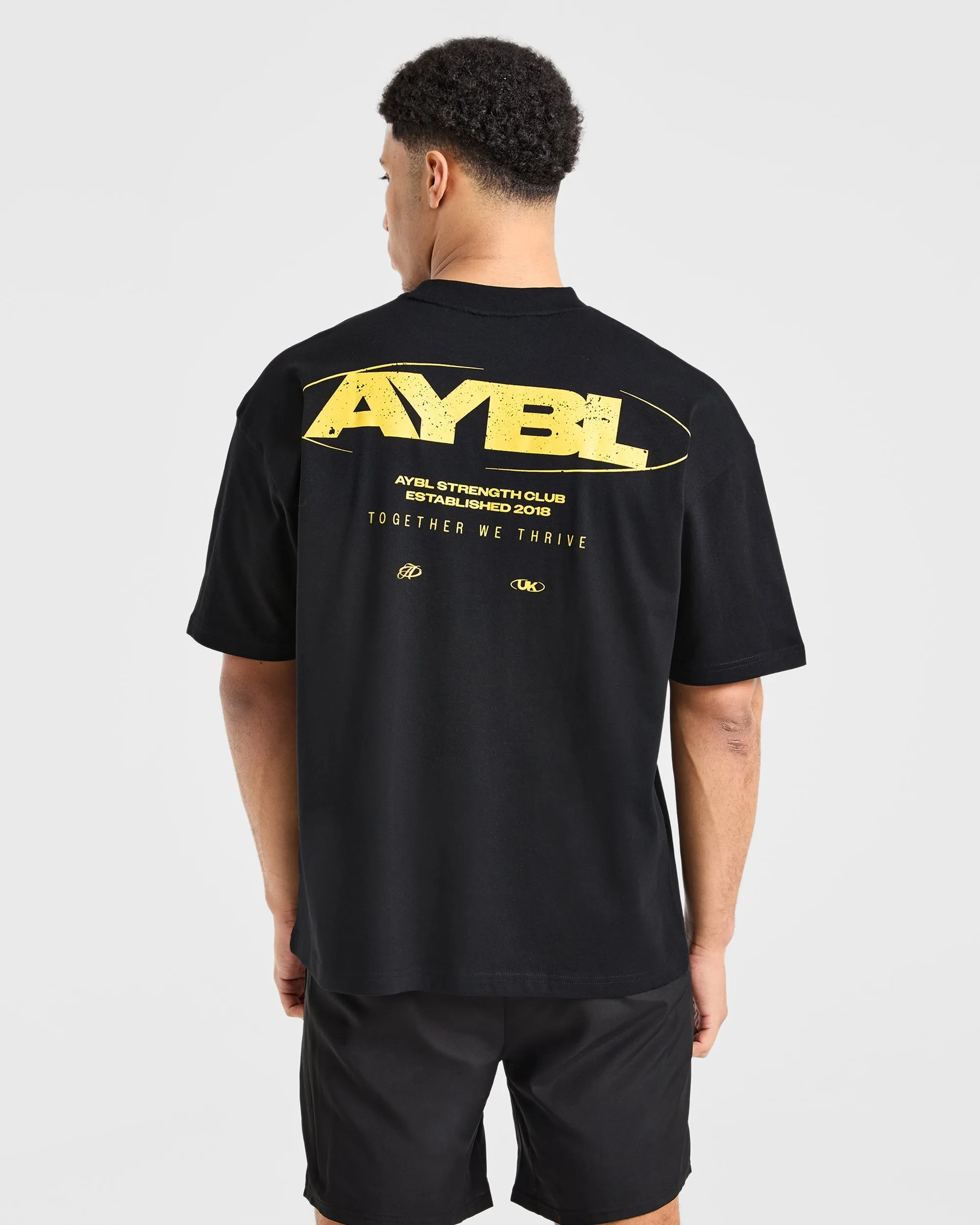 Orbit Oversized T Shirt - Black/Yellow NonIronTechnology Office Casual