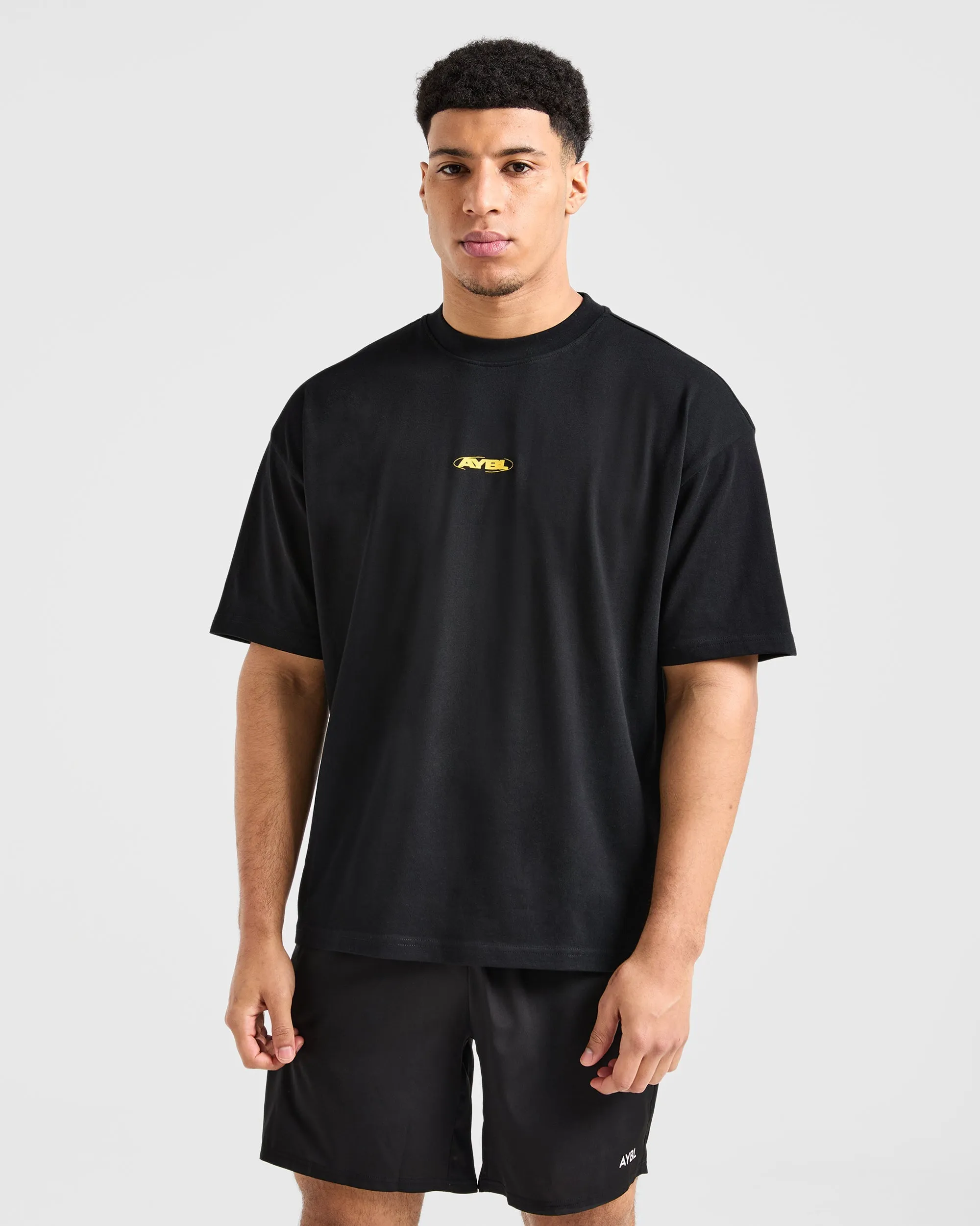 Orbit Oversized T Shirt - Black/Yellow Modern Comfort Style Weekend Wear