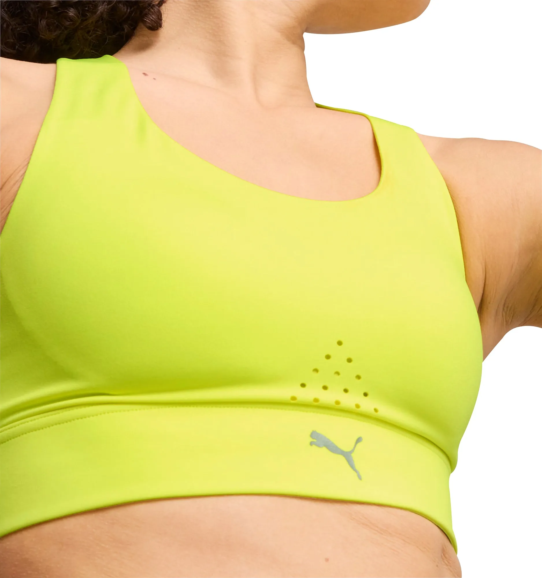 Lightweight Feel Puma PWRbreathe Womens Running Sports Bra - Yellow