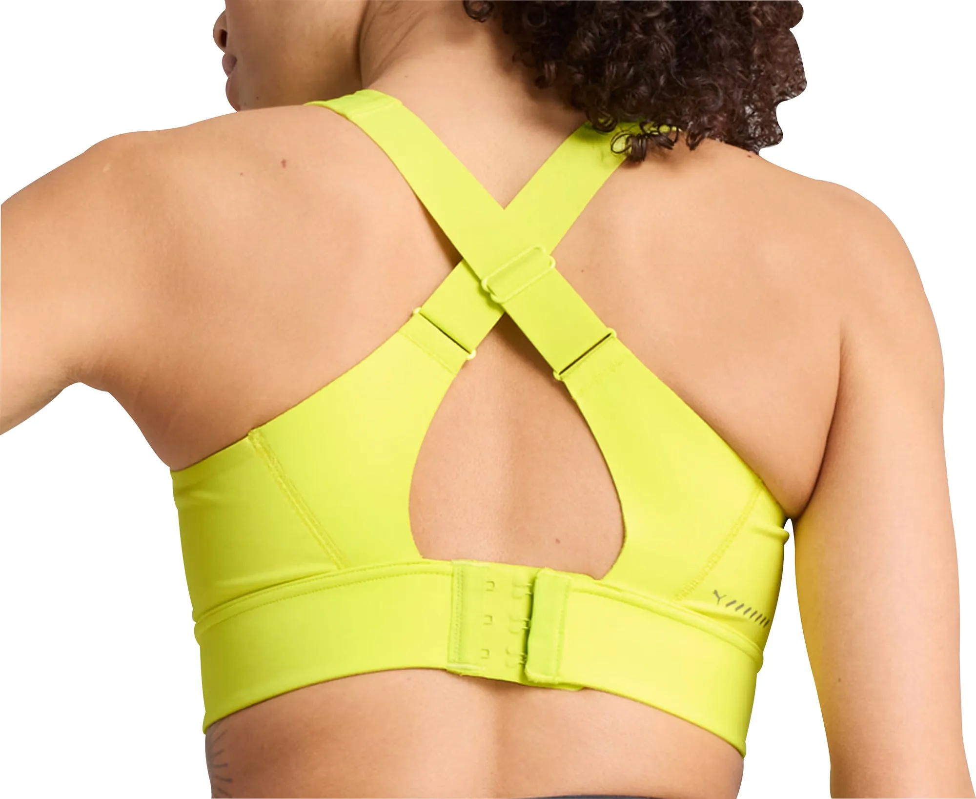 Puma PWRbreathe Womens Running Sports Bra - Yellow Pastel workout wear Lightweight Closure