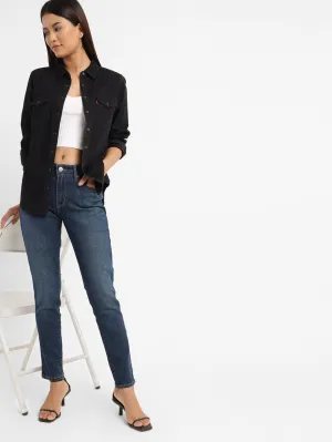Women's 711 Blue Skinny Fit Mid Rise Jeans Work Friendly