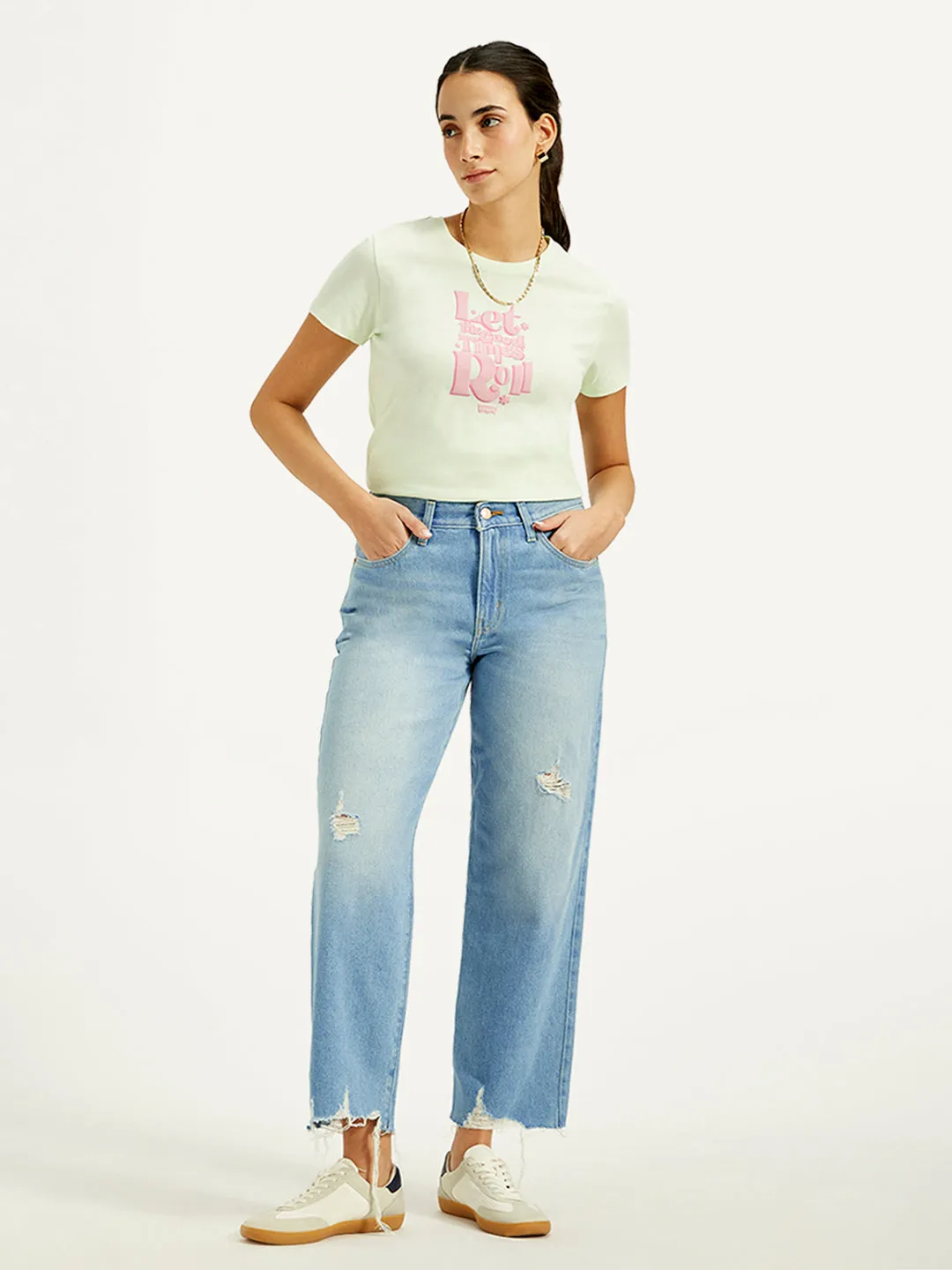 Outdoor Enthusiast Premium Home Comfort Women's 94 Blue Baggy Fit High Rise Jeans