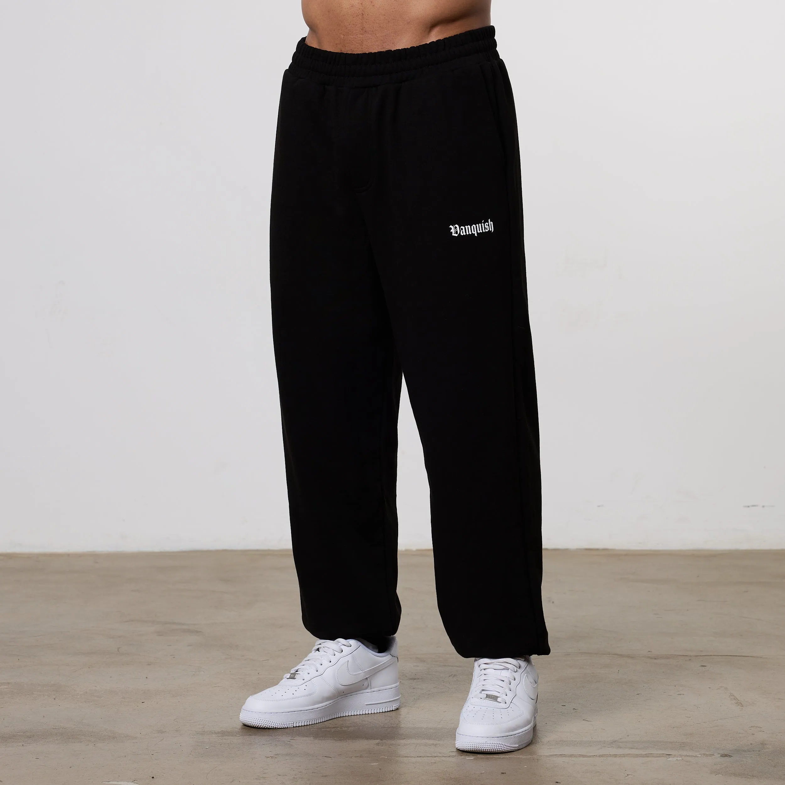 Vanquish Dark Script Black Oversized Sweatpants Organic Cotton
