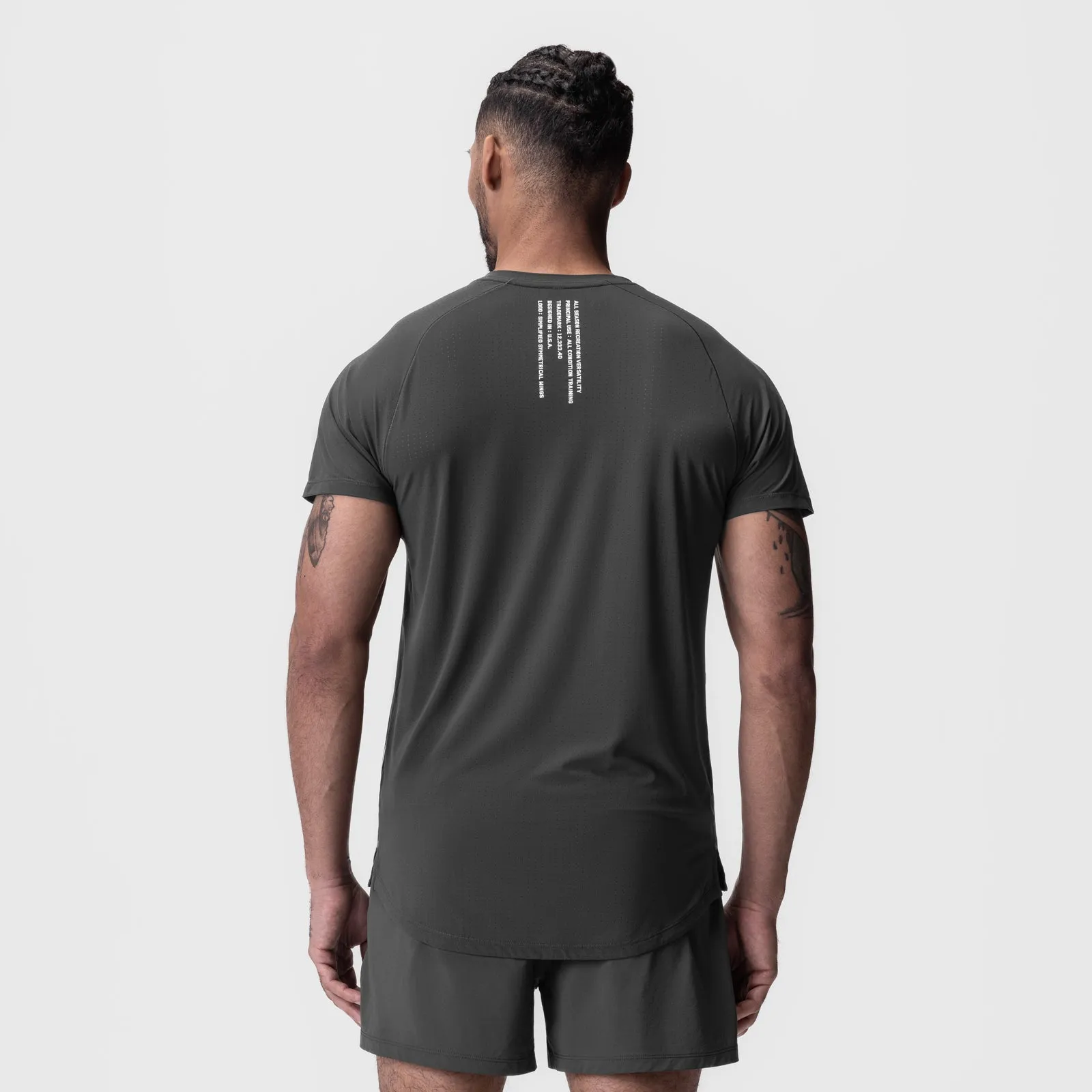 0948. Laser-Vent? Established Tee - Space Grey timeless Heavyweight Weave