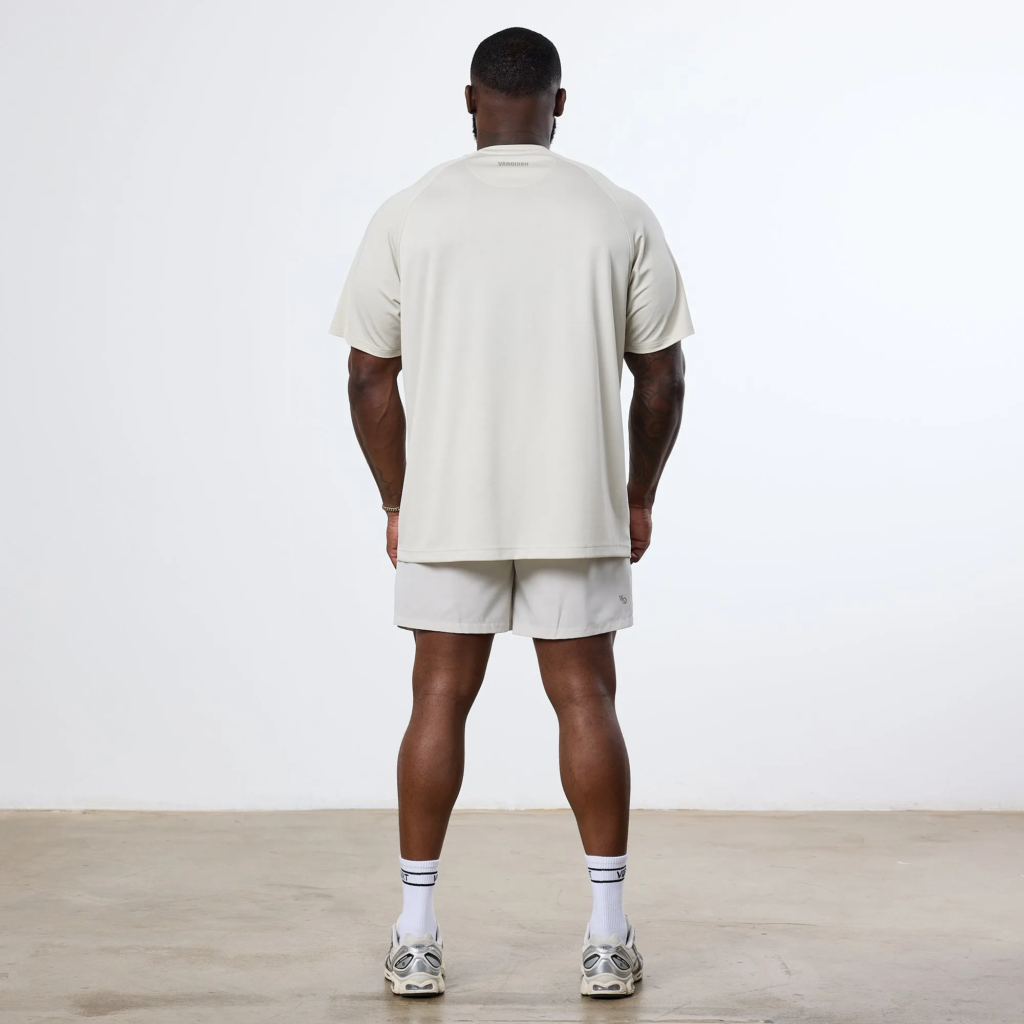 Vanquish Essential Stone Performance Oversized T Shirt School Uniform Brushed Interior Lining