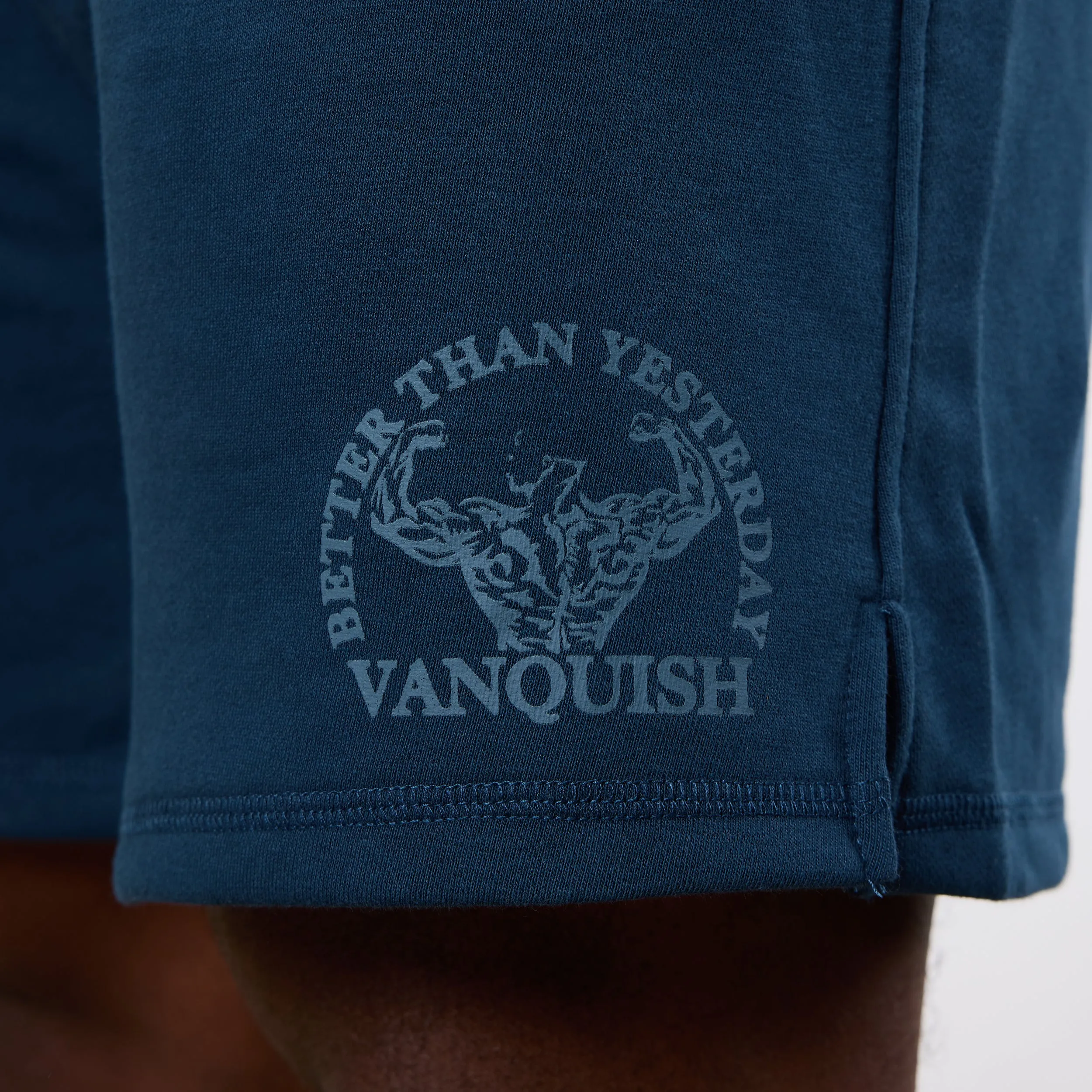 Frictionless Movement Vanquish Midnight Blue Unconquerable Strength Wide Leg Shorts