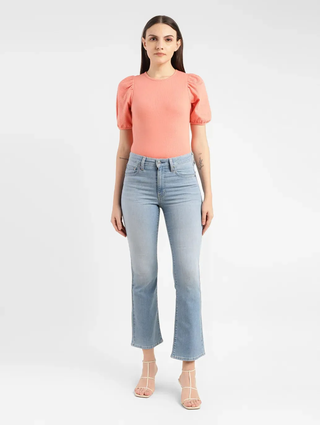 Fashion Lover Minimalist Women's 315 Blue Flared Fit High Rise Jeans