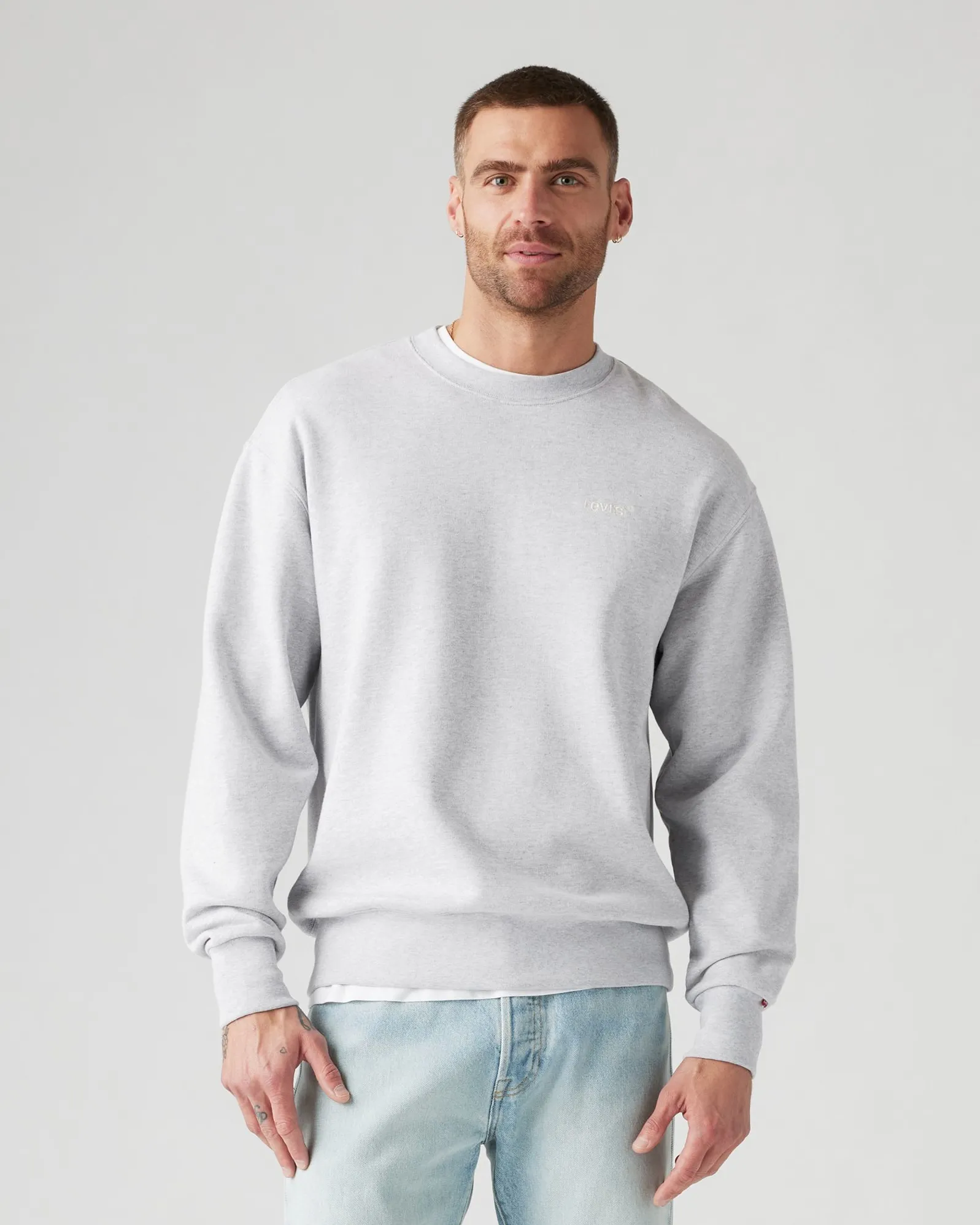 Stretch Unisex Wear Classic Wear Relaxed Style Levi's? Authentic Crew Sweat - Light Grey Heather