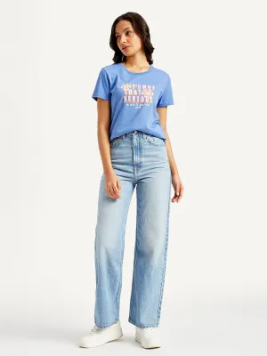 Everyday Gym Ready Women's Blue Loose Fit High Rise Jeans