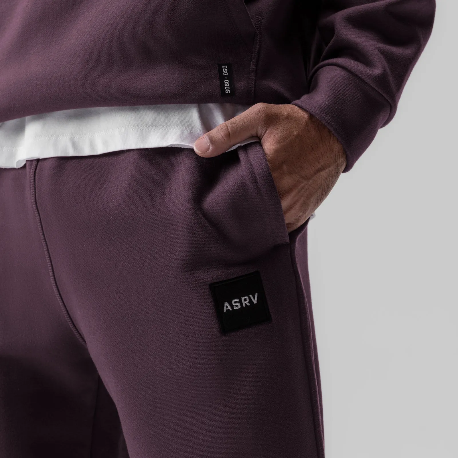 Easy Travel 0655. Tech-Terry? Oversized Sweats - Deep Purple "Patch"
