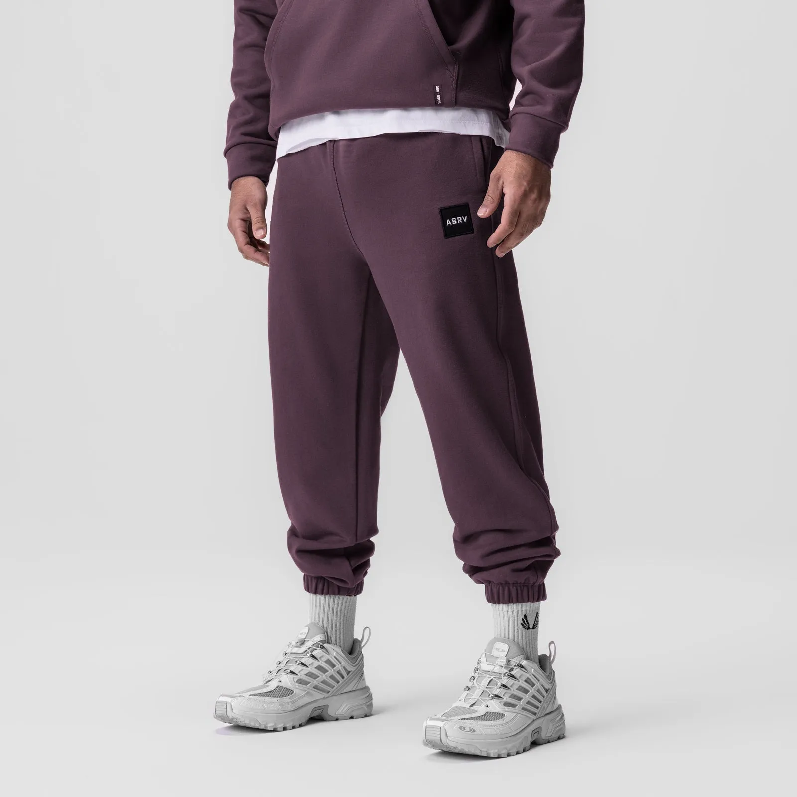 Transitional Style 0655. Tech-Terry? Oversized Sweats - Deep Purple "Patch"