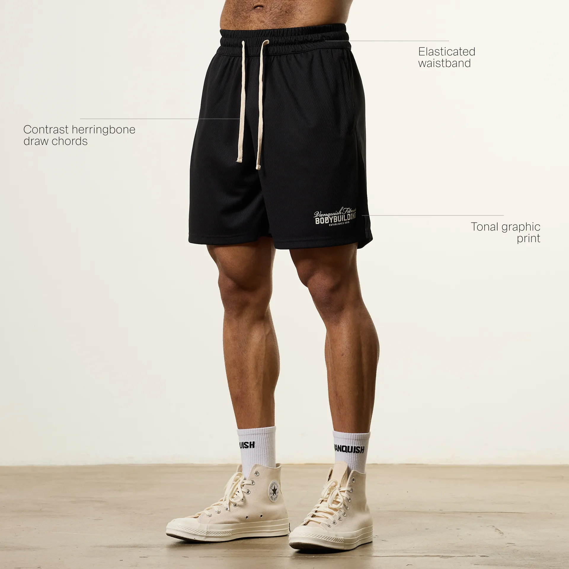 Vanquish Bodybuilding Black Mesh Shorts dress shirt healthcare industry